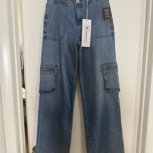 Celebrity Pink Blue Flare Cargo Jeans